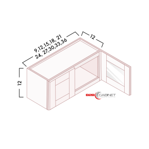 12'' HIGH GLASS DOOR WALL CABINETS