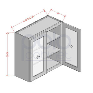 Double Glass Door Wall Cabinets