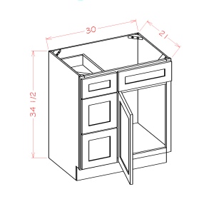 Vanity Combo Bases with Drawers Left