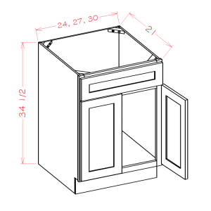 Double Door Single Drawer Front Vanity Sink Bases