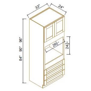 24''D Oven Cabinets With 3 Drawers