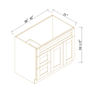 Vanity Sink Bases with 2 Drawers Left