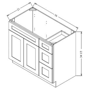 VANITY SINK COMBO 3-DRAWER BASES
