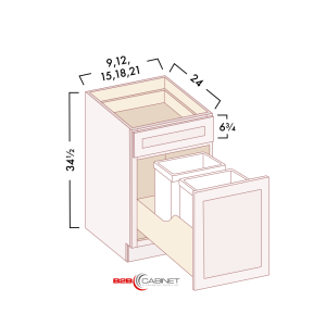 BASE CABINET TRASH CAN PULL OUT (CABINET INCLUDED)