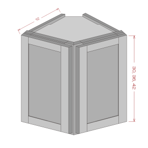 Wall End Corner Triangle Cabinet
