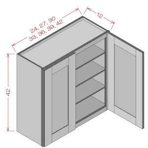 42'' Height Double Door Wall Cabinet