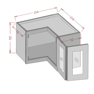 12'' Height Wall Easy Reach Glass Door Cabinet