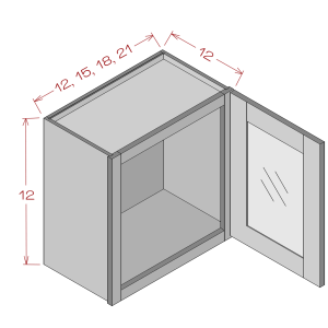 12'' Height Single Glass Door Wall Cabinet