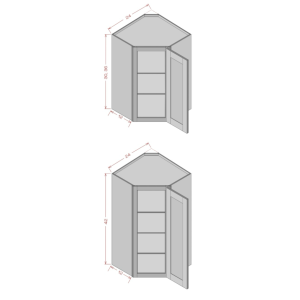 Diagonal Corner Wall Cabinet