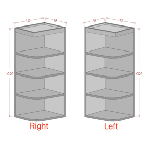 42'' Height 9'' Wide Wall End Shelf
