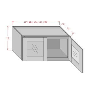 12'' Height Double Glass Door Wall Cabinet