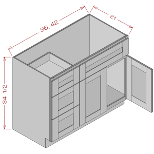 Vanity Sink Drawer-3 Drawers on Left