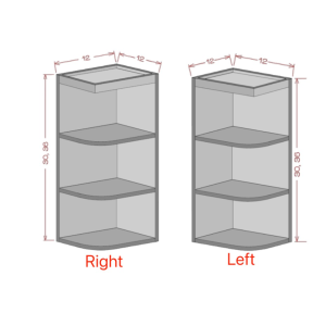 36'' Height 12'' Wide Wall End Shelf