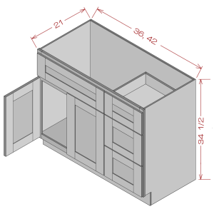 Vanity Sink Drawer-3 Drawers on Right