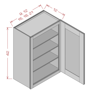 42'' Height Single Door Wall Cabinet