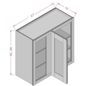 Blind Corner Wall Cabinet with Shelves