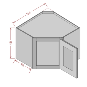 18'' Height Diagonal Corner Wall Cabinet