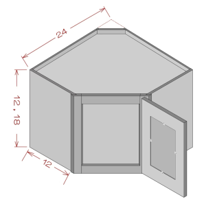 Diagonal Corner Wall Hybrid Cabinet