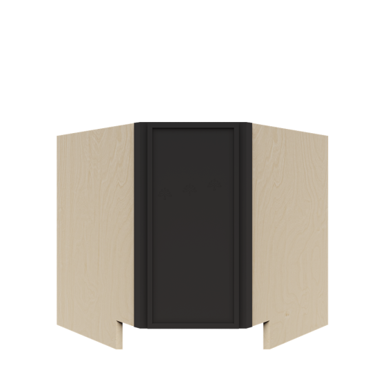 Urban Slim Black Shaker, Painted Finish Base Diagonal Corner Cabinet W36