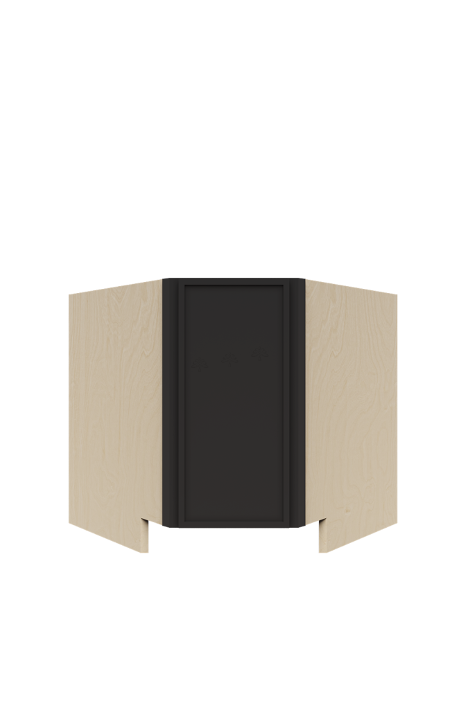 Urban Slim Black Shaker, Painted Finish Base Diagonal Corner Cabinet W36