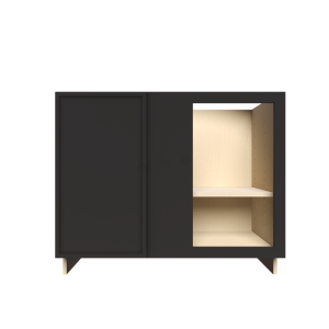 Urban Slim Black Shaker, Painted Finish Full Height Blind Base Corner Cabinet W42
