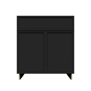 Urban Slim Black Shaker, Painted Finish Sink Base Cabinet W30