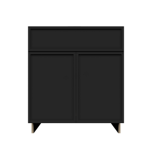 Urban Slim Black Shaker, Painted Finish Sink Base Cabinet W33