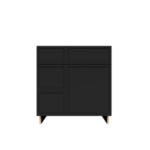 Urban Slim Black Shaker, Painted Finish Tall Vanity Sink Drawers Combo Cabinet W30