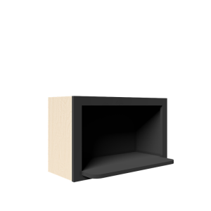 Urban Slim Black Shaker, Painted Finish Wall Microwave Shelf Cabinet W30