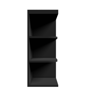 Urban Slim Black Shaker, Painted Finish Wall Open End Shelf W12