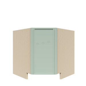 Urban Slim Minty Green Shaker, Painted Finish Base Diagonal Cabinet W36