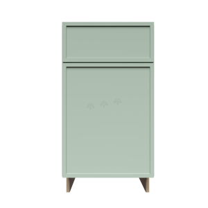 Urban Slim Minty Green Shaker, Painted Finish Base Waste Basket Cabinet W18