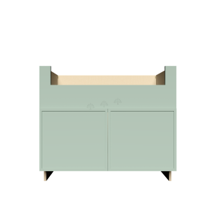 Urban Slim Minty Green Shaker, Painted Finish Farm Sink Base W36