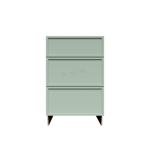 Urban Slim Minty Green Shaker, Painted Finish Tall Vanity Drawer Base Cabinet W18