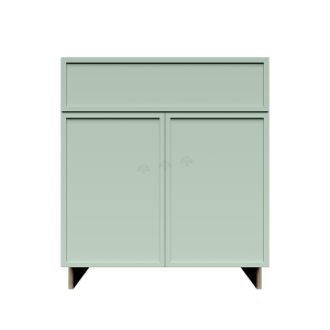 Urban Slim Minty Green Shaker, Painted Finish Tall Vanity Sink Base Cabinet W36