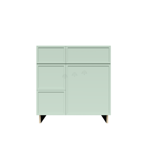 Urban Slim Minty Green Shaker, Painted Finish Tall Vanity Sink Drawers Combo Cabinet W30