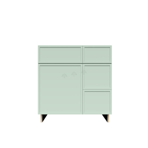 Urban Slim Minty Green Shaker, Painted Finish Tall Vanity Sink Drawers Combo Cabinet W30