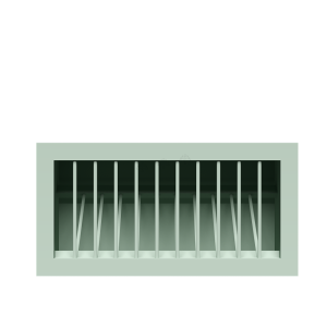 Urban Slim Minty Green Shaker, Painted Finish Wall Dish Holder Cabinet W30