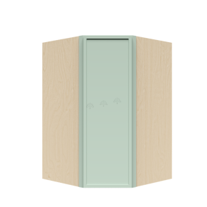Urban Slim Minty Green Shaker, Painted Finish Wall Diagonal Corner Cabinet W24