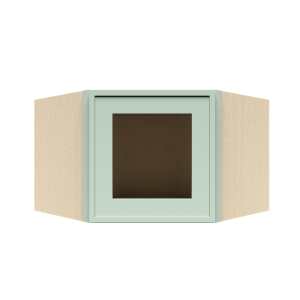 Urban Slim Minty Green Shaker, Painted Finish Wall Diagonal Mullion Door Cabinet W24