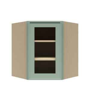 Urban Slim Minty Green Shaker, Painted Finish Wall Diagonal Mullion Door Cabinet W24