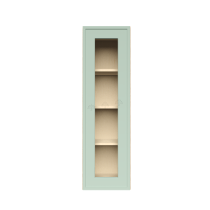 Urban Slim Minty Green Shaker, Painted Finish Wall Mullion Door Cabinet W18