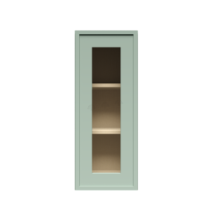 Urban Slim Minty Green Shaker, Painted Finish Wall Mullion Door Cabinet W21