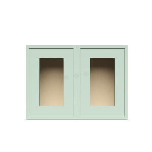 Urban Slim Minty Green Shaker, Painted Finish Wall Mullion Door Cabinet W24