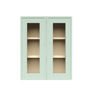 Urban Slim Minty Green Shaker, Painted Finish Wall Mullion Door Cabinet W24