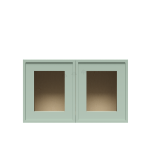 Urban Slim Minty Green Shaker, Painted Finish Wall Mullion Door Cabinet W15
