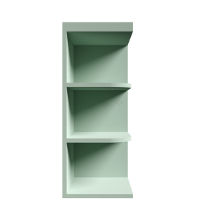 Urban Slim Minty Green Shaker, Painted Finish Wall Open End Shelf W12