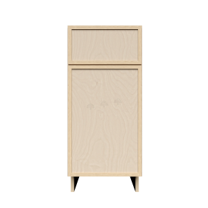 Urban Slim Natural Shaker, Natural Finish with Clear Coat Base Cabinet W12