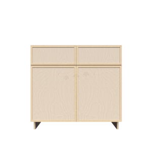 Urban Slim Natural Shaker, Natural Finish with Clear Coat Base Cabinet W39