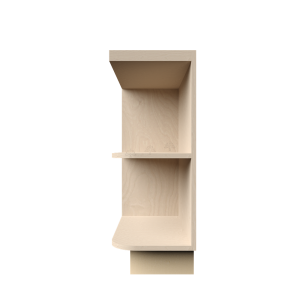 Urban Slim Natural Shaker, Natural Finish with Clear Coat Base Open End Shelf Left W12